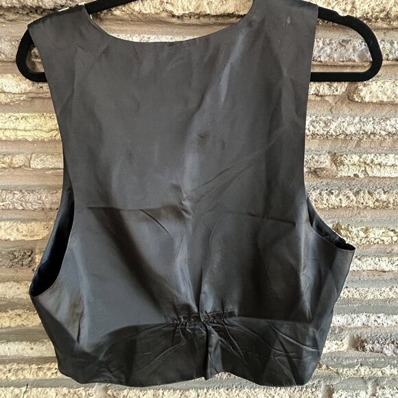 Men's Vintage Black and Gold Scroll Formal Vest Size Medium - Picture 6 of 9